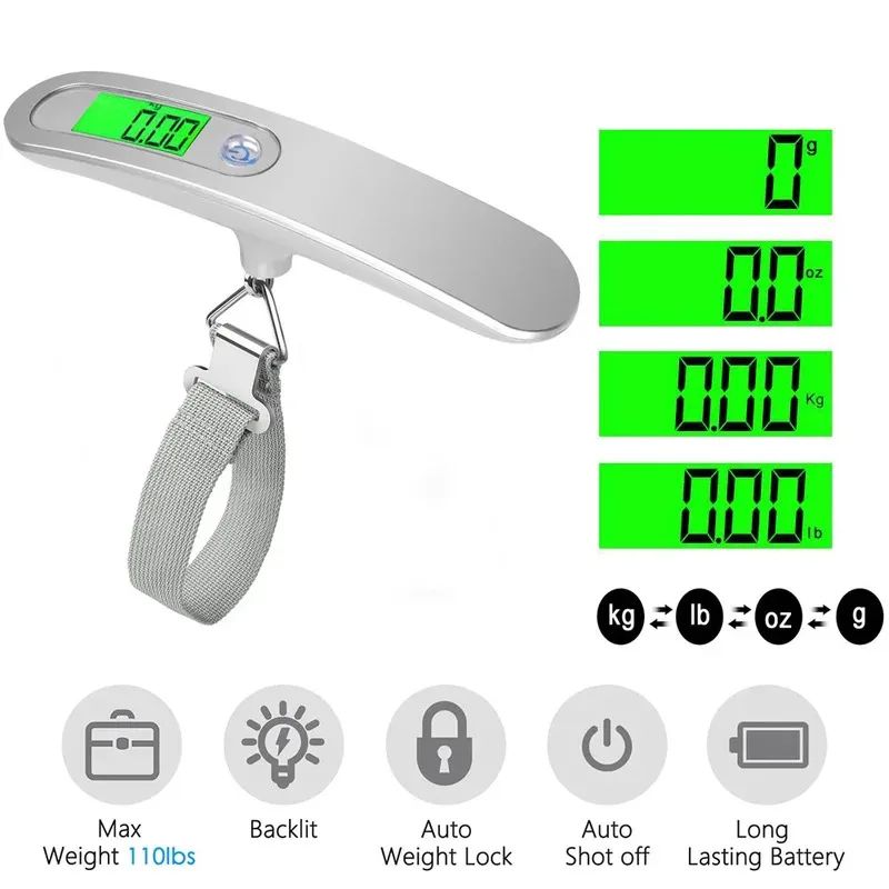 Luggage Scale Hanging - Рыбные весы 50 кг/110 фунтов портативные