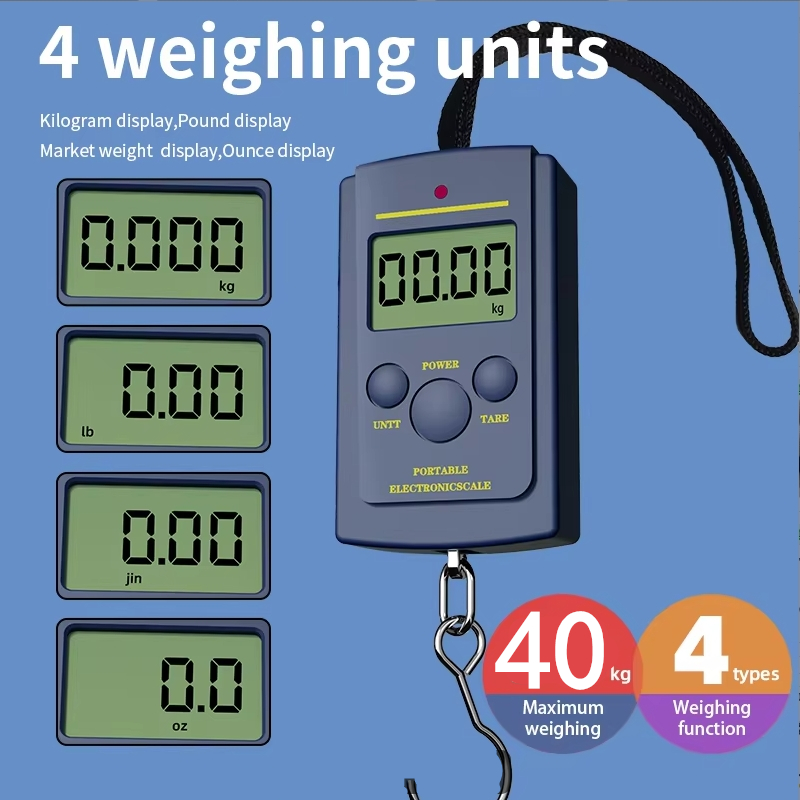Luggage Scale Hanging - Многофункциональные мини-весы 40 кг/10 г, электронные,