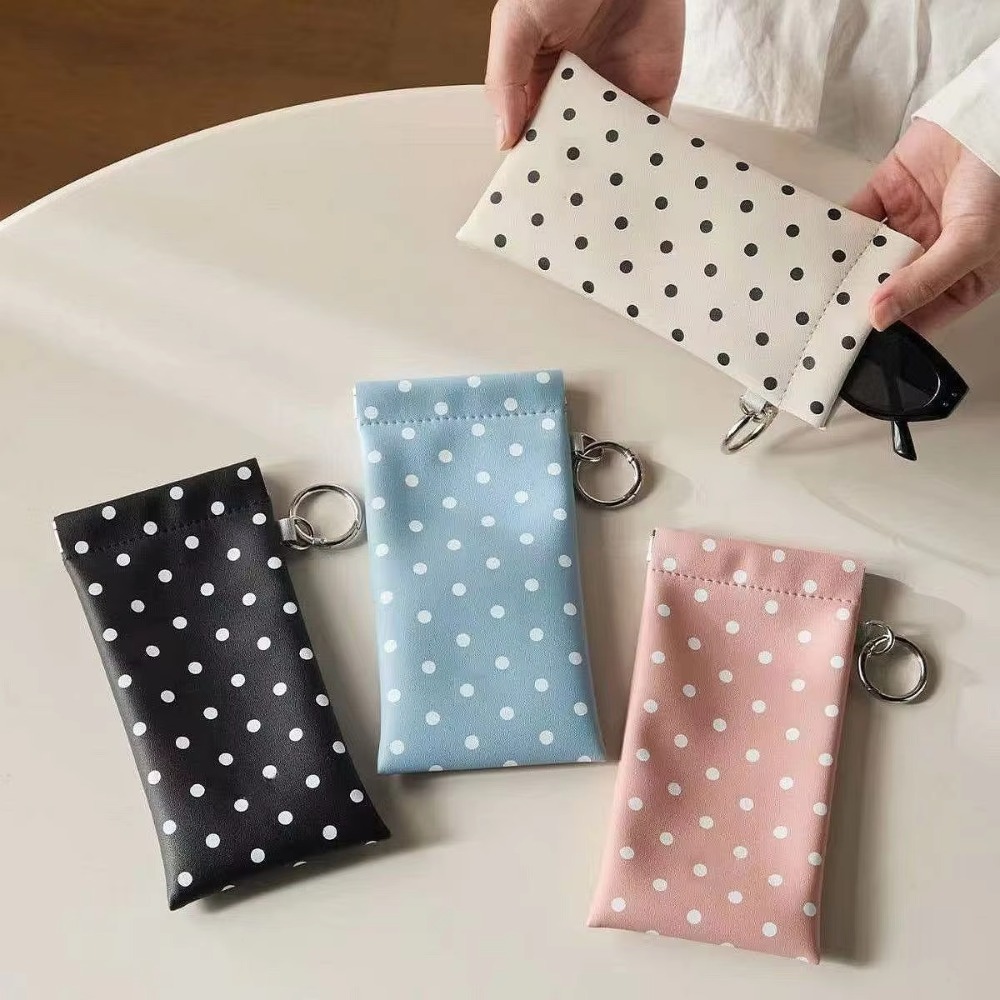Travel Accessories Pouch For Women - Чехол для очков в горошек с