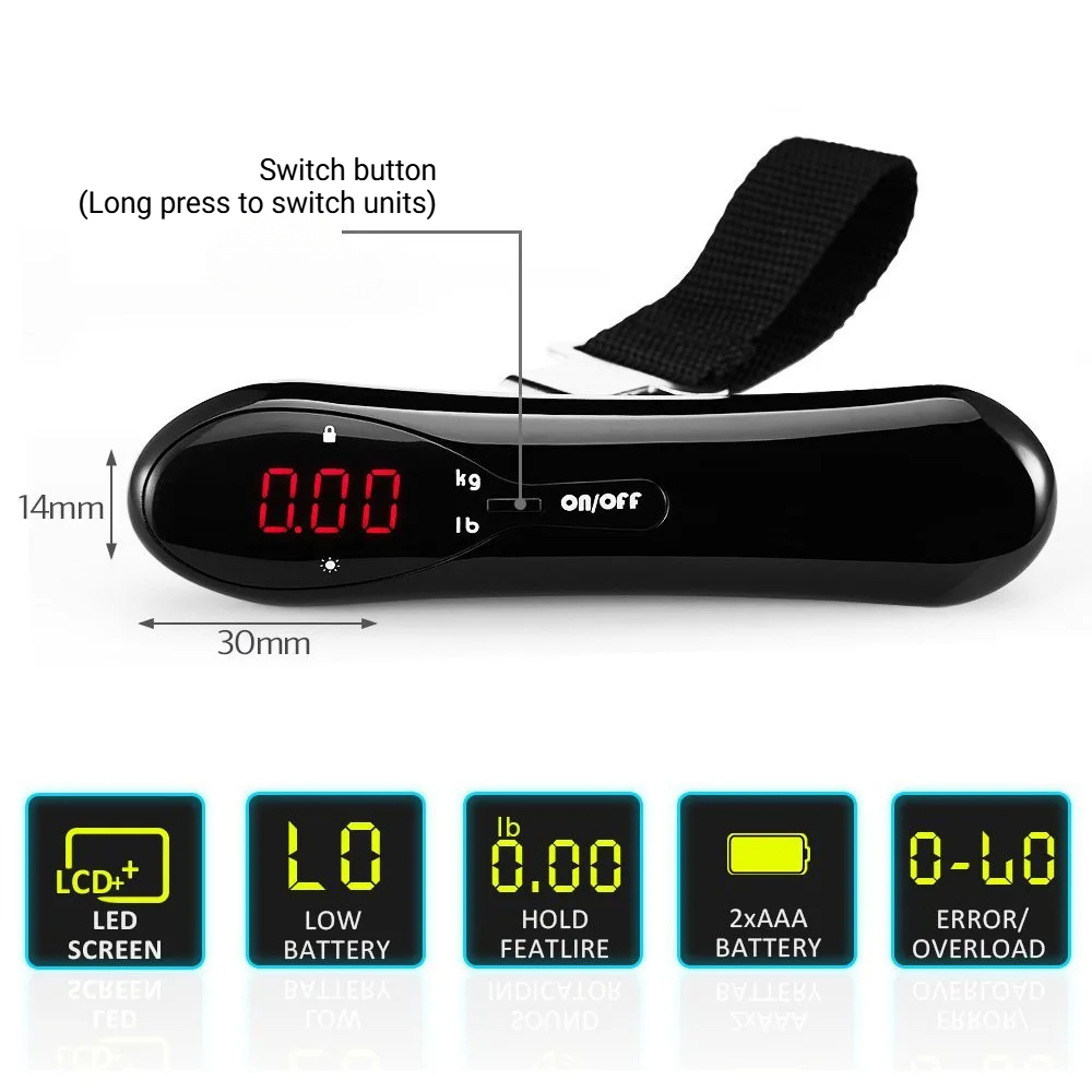 Портативные цифровые весы для  – обзор и цена Luggage Scale Hanging