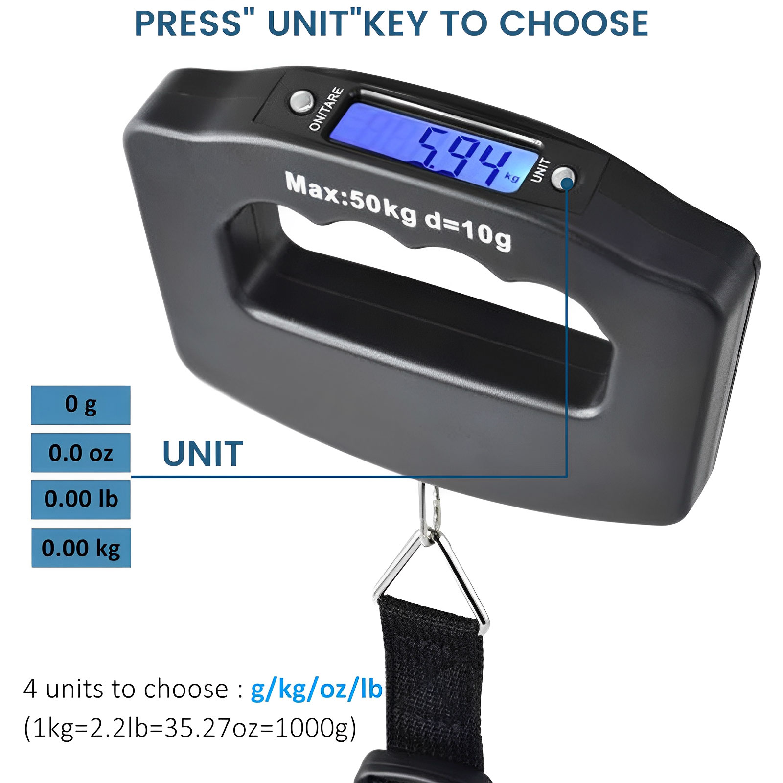 Цифровые весы для багажа с ЖК- – обзор и цена Luggage Scale Hanging
